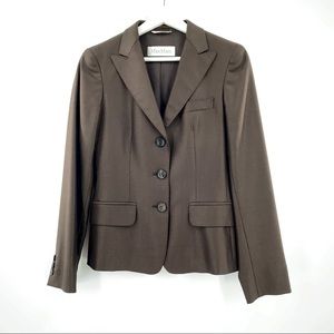 Vintage Max Mara Silk & Wool Blazer Brown Size 6